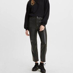 Levi's FAUX LEATHER RIBCAGE STRAIGHT PANTS 29